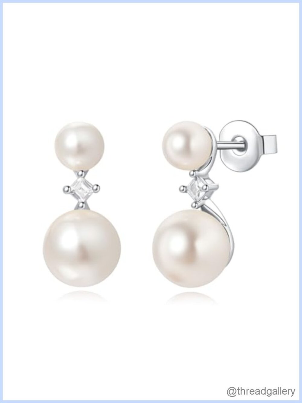 14K Gold Plated Pearl Stud Earrings 925 Sterling Silver Posts